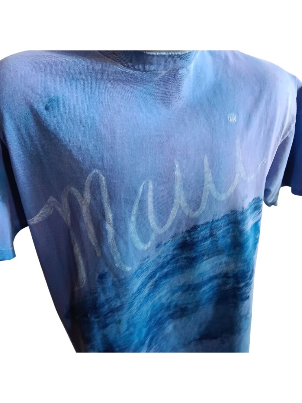Vintage T-shirt Large Single Stitch Men's Maui Painted Tie Dye Cotton Hawaii L